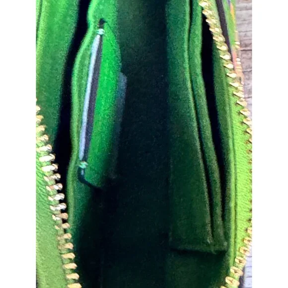 Coach Teri Shoulder Bag With Mini Vintage Rose Print Neon Green - Picture 10 of 10